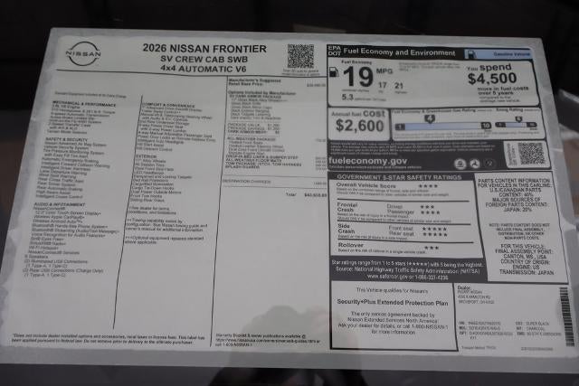 2026 Nissan Frontier SV