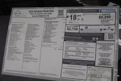 2026 Nissan Frontier PRO-4X w/R Package