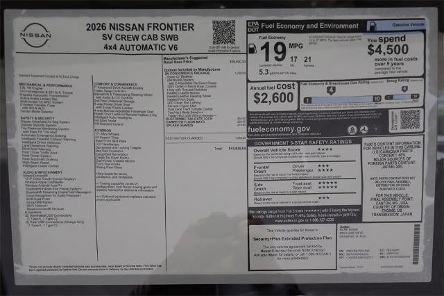 2026 Nissan Frontier SV