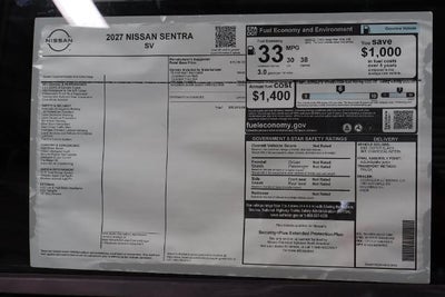 2027 Nissan Sentra SV