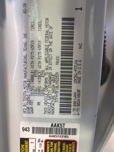 2020 Toyota Tundra 4WD Limited