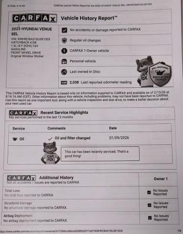 2025 Hyundai VENUE SEL