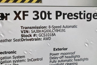 2020 Jaguar XF 30t Prestige